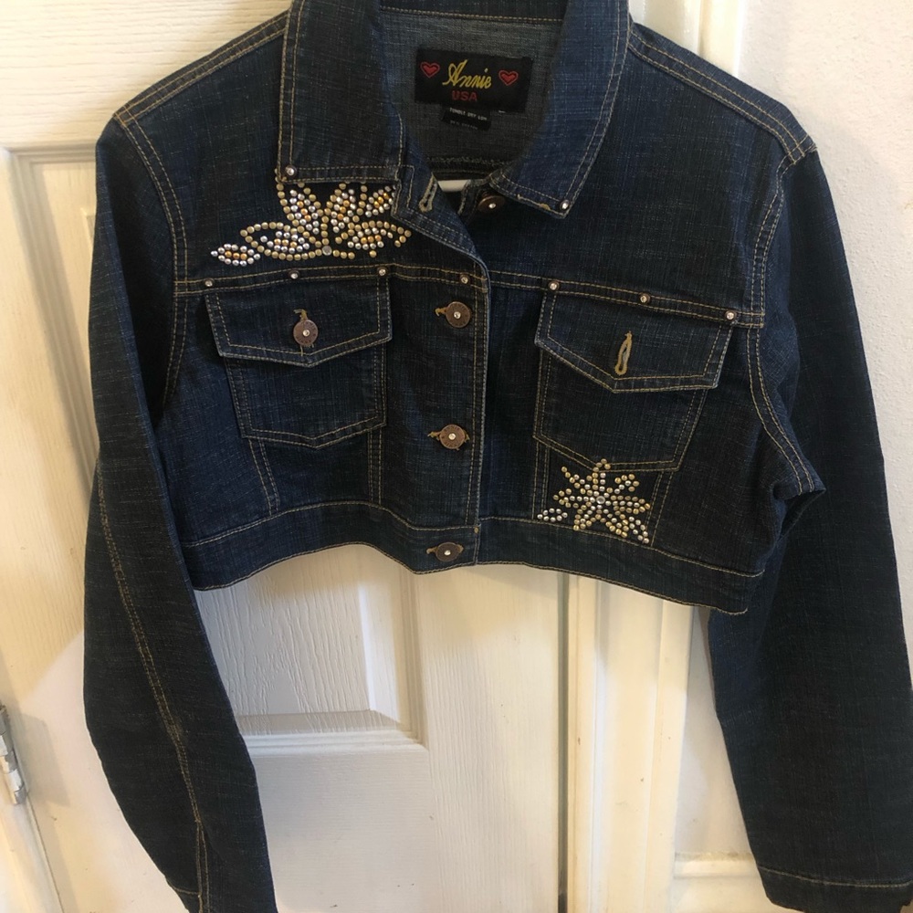 Girls XL cropped jean jacket